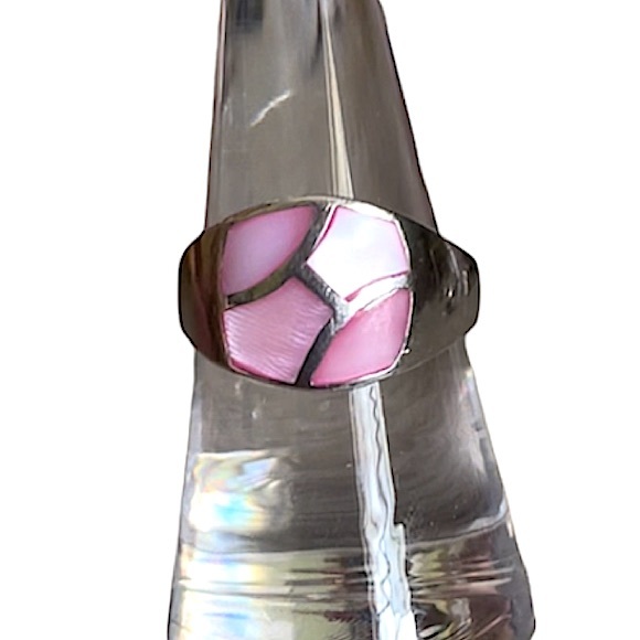 • Pink MOP 925 Ring • - Picture 1 of 7